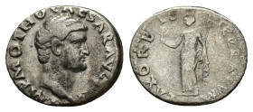 Otho (AD 69). AR Denarius (18mm, 3.19g). Rome, January-mid April. Bare head r. R/ Pax standing l., holding olive branch and caduceus. RIC I 4; RSC 3. ...