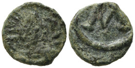 Vandals, c. 5th- 6th century. Æ (9mm, 0.55g, 6h). Diademed bust r. R/ Large M. Ladich -; BMC Vandals -. VF