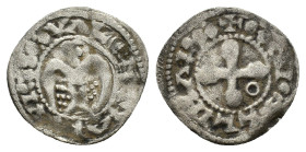 France, Provincial. Valence et Die, Uncertain Bishop, 13th century AD. AR Denier (17mm, 0.97g). Angel standing facing with wings displayed. R/ Cross; ...