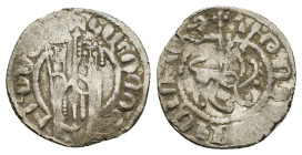Cilician Armenia, Hetoum I and Zabel (1226-1270). AR Tram (20mm, 2.95g). Zabel and Hetoum standing facing, holding long cross between them. R/ Lion wa...