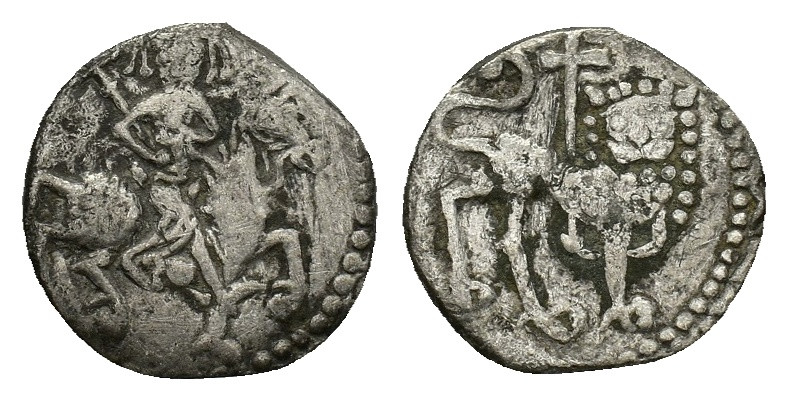 Cilician Armenia, Levon II (1270-1289). AR Half Tram (13mm, 1.32g). Levon r. on ...