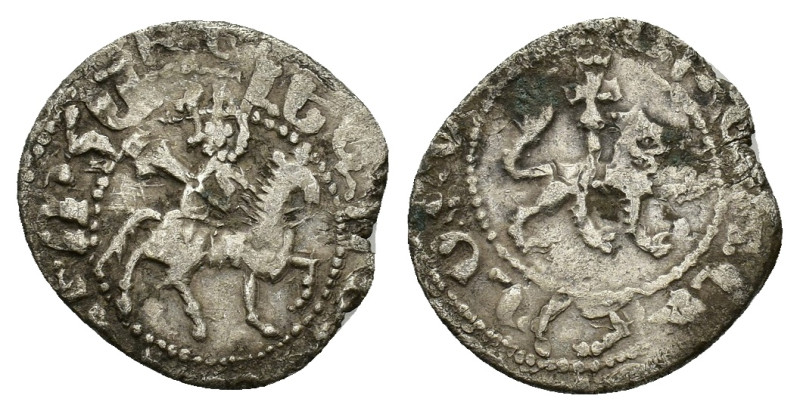 Cilician Armenia, Levon III (1301-1307). AR Takvorin (18mm, 1.93g). Levon on hor...