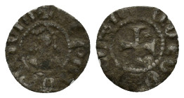 Cilician Armenia, Levon V (1374-1393). BI Denier (13mm, 0.45g). Crowned facing bust. R/ Short cross pattée. Cf. CCA 2237ff. Good Fine
