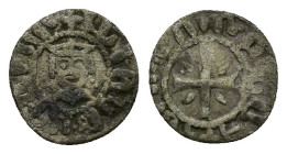 Cilician Armenia, Levon V (1374-1393). BI Denier (12mm, 0.82g). Crowned facing bust. R/ Short cross pattée. Cf. CCA 2239. Good Fine - near VF