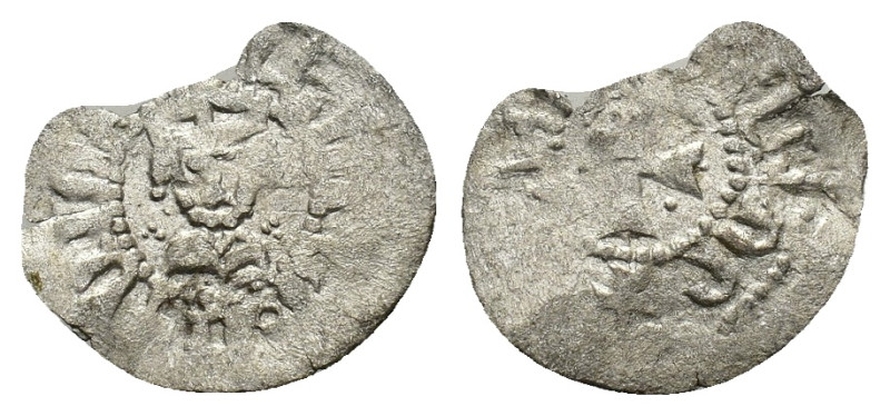 Cilician Armenia, Levon V (1374-1393). BI Denier (15mm, 0.40g). Crowned facing b...