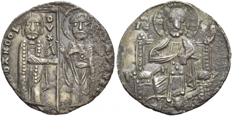 Enrico Dandolo Doge XLI, 1192-1205. Grosso da 26 denari o matapan, AR 2,14 g. X ...