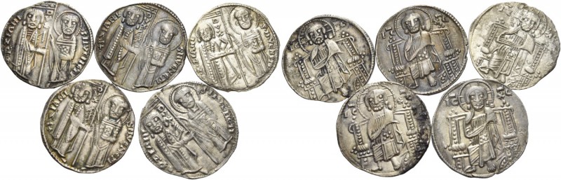 Pietro Ziani Doge XLII, 1205-1229. Lotto di cinque monete. Grosso (5). CNI 1, 3 ...