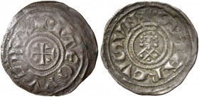 Jacopo Tiepolo doge XLIII, 1229-1249. Bianco scodellato, Mist. 0,50 g. + I TЄOPVL’ DVX Croce patente accantonata da cunei. Rv. + S MARCVS VN Busto fro...