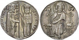 Marino Morosini doge XLIV, 1249-1253. Grosso, AR 2,14 g. •M•M[AV]ROC– - S•M•VЄNЄTI• Tipo solito. Variante con aureola del Redentore perlinata. CNI 7. ...