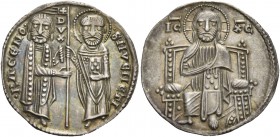 Ranieri Zeno doge XLV, 1253-1268. Grosso, AR 2,16 g. •RA•CЄNO• – SM•VЄNЄTI Tipo solito. CNI 12. Paolucci 1.
 Patina di medagliere, Spl