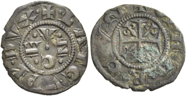 Lorenzo Tiepolo doge XLVI, 1268-1275. Quartarolo, Mist. 1,00 g. + LA TEVPL DVX N...