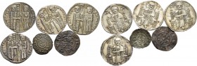 Lorenzo Tiepolo doge XLVI, 1268-1275. Lotto di sei monete. Grosso (4). CNI 2 var., 3, 17 var., 18. Paolucci 1. Denaro o piccolo scodellato. CNI 30. Pa...
