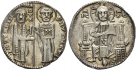 Jacopo Contarini doge XLVII, 1275-1280. Grosso, AR 2,16 g. •IA•9TARIN• – •S•M•VЄNЄTI Tipo solito. Variante con punto sotto il gomito s. del Redentore....