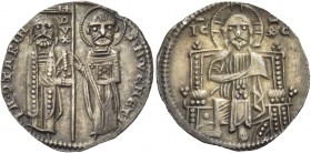 Jacopo Contarini doge XLVII, 1275-1280. Grosso, AR 2,08 g. •IA•9TARIN• – •S•M•VЄNЄTI Tipo solito. CNI 5. Paolucci 1.
 Patina di medagliere. Segnetto ...