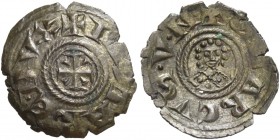 Jacopo Contarini doge XLVII, 1275-1280. Bianco scodellato, Mist. 0,48 g. + IA 9TARE DVX Croce patente accantonata da cunei. Rv. + S MARCVS V N Busto f...