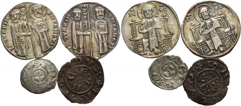 Jacopo Contarini doge XLVII, 1275-1280. Lotto di quattro monete. Grosso (2). CNI...
