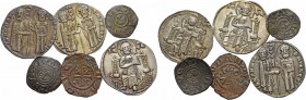 Giovanni Dandolo doge XLVIII, 1280-1289. Lotto di sei monete. Grosso (3). CNI 26 var., 29, 33. Paolucci 2. Denaro o piccolo scodellato. CNI 43. Paoluc...