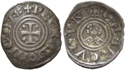 Pietro Gradenigo doge XLIX, 1289-1311. Bianco scodellato, Mist. 0,36 g. + PE GRADONIC’ DVX Croce patente accantonata da cunei. Rv. + S MARCVS V N Bust...