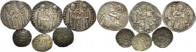 Pietro Gradenigo doge XLIX, 1289-1311. Lotto di sei monete. Grosso (3). CNI 13, 14. Paolucci 2. Denaro o piccolo scodellato (2). CNI 20, 22. Paolucci ...