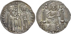 Giovanni Soranzo doge LI, 1312-1328. Grosso, AR 2,16 g. •IO:SVP’ANTIO• – •S•M•VENETI Tipo solito. CNI 19 var. Paolucci 2.
 Patina di medagliere, Spl...