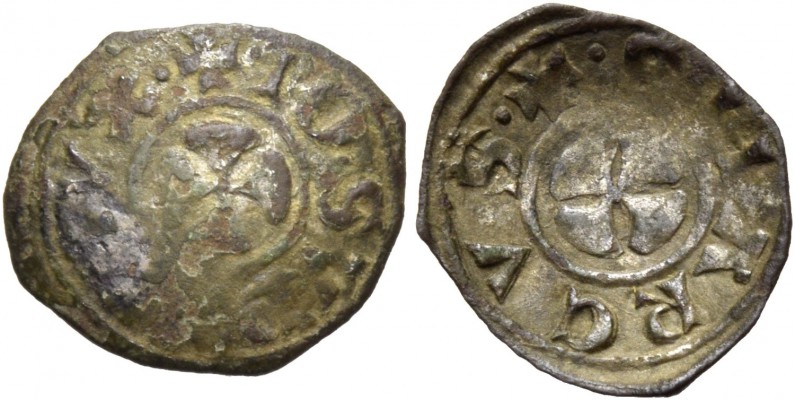 Giovanni Soranzo doge LI, 1312-1328. Denaro o piccolo scodellato, Mist. 0,24 g. ...