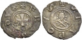 Francesco Dandolo doge LII, 1329-1339. Bianco scodellato, Mist. 0,41 g. + FRA DA DVX Croce patente accantonata da cunei. Rv. + S MARCVS Busto frontale...