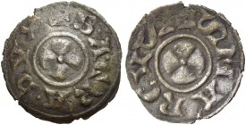 Bartolomeo Gradenigo doge LIII, 1339-1342. Denaro o piccolo scodellato, Mist. 0,35 g. + BA GRA DVX Croce patente. Rv. + S MARCVS Croce patente. CNI 19...