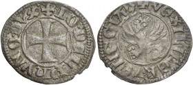 Giovanni Dolfin doge LVI, 1356-1361. Tornesello, Mist. 0,63 g. + IO DELPhyNO DVX Croce patente. Rv. + VEXILIFER VENECIA4 Leone in soldo. CNI 27. Paolu...