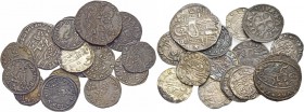 Andrea Contarini doge LX, 1368-1382. Lotto di quindici monete. Grosso. CNI 9. Paolucci 2. Soldino (11). CNI 2, 3(2), 4, 11, 20, 21, 25, 33, 35, 55. Pa...