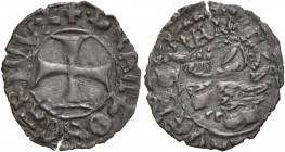 Francesco Foscari doge LXV, 1423-1457. Tornesello, Mist. 0,53 g. + FRAC FOSCARI DVX Croce patente. Rv. + VEXILIFER VENETCA4 Leone in soldo. CNI 106. P...