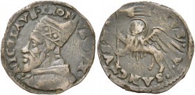 Nicolò Tron doge LXVIII, 1471-1473. Bagattino, Cu 2,48 g. NICOLAVS TRON – VS DVX Busto con corno ducale a s. Rv. SANCTVS MA – RCVS – V Leone vessillif...
