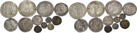 Leonardo Loredan doge LXXV, 1501-1521. Lotto di dodici monete. Mocenigo o lira (3). CNI 95, 103, 111. Paolucci 3. Marcello o mezza lira (2). CNI 48, 7...