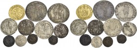 Andrea Gritti doge LXXVII, 1523-1538. Lotto di undici monete. Scudo. CNI 320. Paolucci 3. Friedberg 1448. Mocenigo o lira (2). CNI 102, 208. Paolucci ...