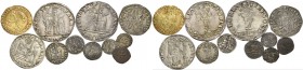 Andrea Gritti doge LXXVII, 1523-1538. Lotto di undici monete. Scudo. CNI 317. Paolucci 3. Friedberg 1448. Mocenigo o lira (2). CNI 187, 242. Paolucci ...