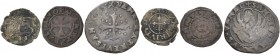 Marcantonio Trevisan doge LXXX, 1553-1554. Lotto di tre monete. Bezzo. CNI 32. Paolucci 8. Doppio bagattino. CNI 36. Paolucci 9. Sesino con legenda al...