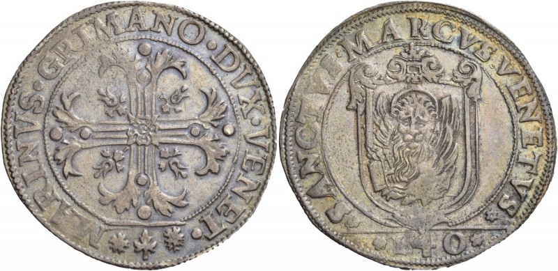 Marino Grimani doge LXXXIX, 1595-1605. Scudo della croce, AR 31,68 g. MARINVS GR...