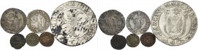 Leonardo Donà doge XC, 1606-1612. Lotto di sei monete. Ottavo di scudo da 20 soldi. CNI 39. Paolucci 16. Sedicesimo di scudo da 10 soldi. CNI 34. Paol...