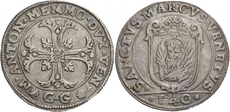 Marcantonio Memmo doge XCI, 1612-1615. Scudo della croce, AR 31,15 g. M ANTON ME...