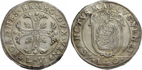Giovanni Bembo doge XCII, 1615-1618. Scudo della croce, AR 31,62 g. IOANNES BEMBO DVX VEN Croce ornata e fogliata, accantonata da quattro foglie di vi...