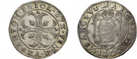 Antonio Priuli doge XCIV, 1618-1623. Scudo della croce, AR 31,50 g. ANTON PRIOL DVX VEN Croce ornata e fogliata, accantonata da quattro foglie di vite...
