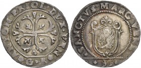 Antonio Priuli doge XCIV, 1618-1623. Quarto di scudo della croce, AR 7,90 g. ANTON PRIOL DVX VEN Croce ornata e fogliata, accantonata da quattro fogli...