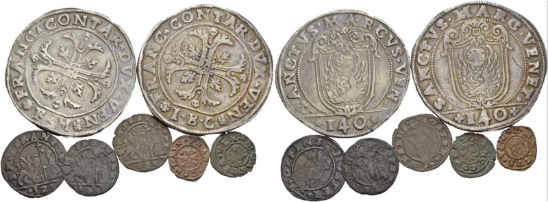 Francesco Contarini doge XCV, 1623-1624. Lotto di sette monete. Scudo della croc...