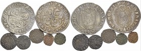Francesco Contarini doge XCV, 1623-1624. Lotto di sette monete. Scudo della croce (2). CNI 37, 60. Paolucci 9. Soldo da 12 bagattini. CNI 108. Paolucc...