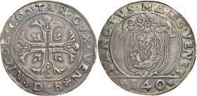 Nicolò Contarini doge XCVII, 1630-1631. Scudo della croce, AR 31,60 g. NICOL CONTAR DVX VEN Croce ornata e fogliata, accantonata da quattro foglie di ...