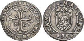 Nicolò Contarini doge XCVII, 1630-1631. Quarto di scudo della croce, AR 7,73 g. NICOL CONTAR DVX VEN Croce ornata e fogliata, accantonata da quattro f...