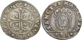 Nicolò Contarini doge XCVII, 1630-1631. Quarto di scudo della croce, AR 7,67 g. NICOL CONTAR DVX VEN Croce ornata e fogliata, accantonata da quattro f...