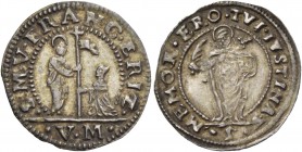 Francesco Erizzo doge XCVIII, 1631-1646. Trentaduesimo di scudo da 5 soldi, AR 1,09 g. S M V FRANC ERIZ S. Marco nimbato, stante a s., porge il vessil...