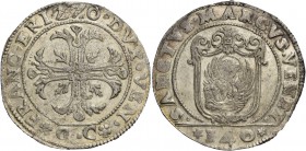 Francesco Erizzo doge XCVIII, 1631-1646. Scudo della croce, AR 31,71 g. FRANC ERIZZO DVX VEN Croce ornata e fogliata, accantonata da quattro foglie di...