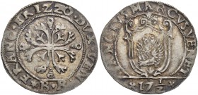 Francesco Erizzo doge XCVIII, 1631-1646. Ottavo di scudo della croce, AR 3,95 g. FRANC ERIZZO DVX VEN Croce ornata e fogliata, accantonata da quattro ...