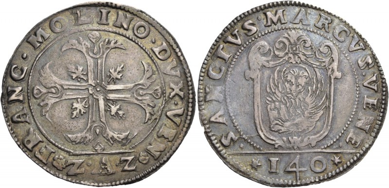 Francesco Molin doge XCIX, 1646-1655. Scudo della croce, AR 31,47 g. FRANC MOLIN...